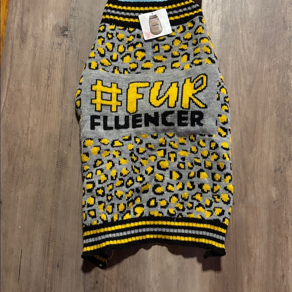 Stylish Gray and Yellow Dog Sweater